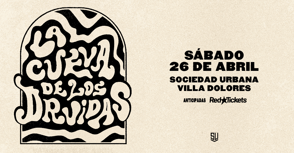 Flyer del evento La Cueva de los Druidas con fecha, hora y lugar de realización